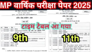 MP Board Time Table Class 9th 11th 2025:  कक्षा 9वी और 11वीं का टाइम टेबल हुआ फरवरी में इस तारीख से शुरू होगी परीक्षाएं